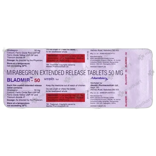 bladmir 50mg tablet 10's